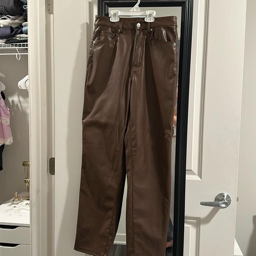 H&M Brown leather pants